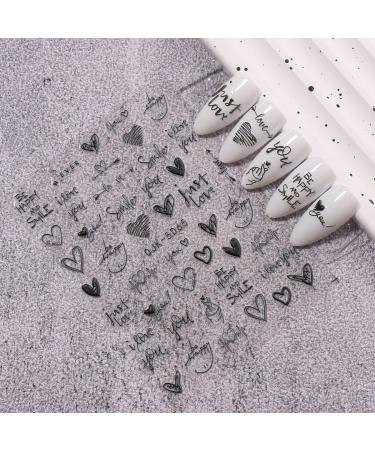 JMEOWIO 6 Sheets 3D Embossed Valentines Day Heart Nail Art Stickers Decals Self-Adhesive 5D Line Cute Nail Supplies Nail Art Design Decoration Accessories - Buy Online on GoSupps.com