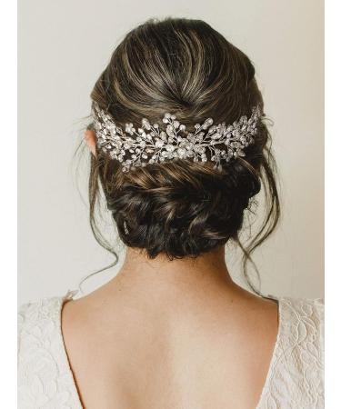 SWEETV Crystal Rhinestone Wedding Headpiece for Bride | Bridal Hair Band Silver - Buy Online on GoSupps.com