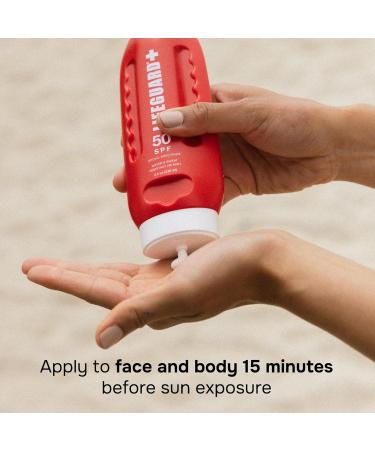 Lifeguard SPF 50 Sunscreen Lotion - Daily Broad Spectrum Face and Body Sunscreen No White Cast Hydrating Finish For All Skin Types Water Resistant Reef Safe - 8 fl. oz. - Buy Online on GoSupps.com