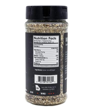 Lane's BBQ Salt and Pepper 50/50 Coarse Ground Bulk Spices - Gluten-Free 12.5oz Bottle - Buy Online on GoSupps.com