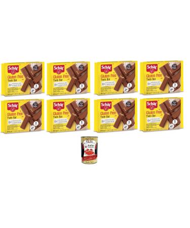 Twin Bar Wafers Senza Glutine Ricoperti di Cioccolato al Latte Schär Twin Bar Gluten-Free Waffles with Milk Chocolate Wrapped 8 x 64.5 g + Italian Gourmet Polpa 400 g