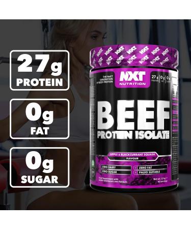 NXT Nutrition - Beef Protein Isolate Powder - Keto Friendly - Dairy and Gluten Free - Muscle Recovery | 1.2kg - Apple and Blackcurrent - Buy Online on GoSupps.com