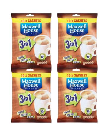Coffee Bundle Consisting of Maxwell House White Coffee & Sugar 3 in 1 4 x 10 Sachets (4 Pack) - Buy Online on GoSupps.com