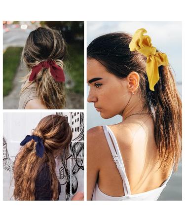 Shop Sibba 9-Piece Elastic Hair Ties with Bow & Rabbit Ears | Silk Ponytail Holders for Women & Girls International Shipping Available - Buy Online on GoSupps.com