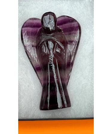 Yashcrystals Crystal Healing Gemstone Pocket Guardian Angels Reiki Powers 45mm to 50mm(Approx 2") Hand Carved (Purple Fluorite) - Buy Online on GoSupps.com