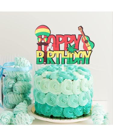 Reggae Dancehall Happy Birthday Cake Topper - Summer Dance Party Cake Topper - Hawaiii Pool Decorations For Men - Buy Online on GoSupps.com