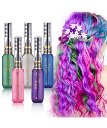 Hair Chalks for Girls 5PCS Temporary Bright Hair Chalk Dye Set Washable Hair Spray Colour for Kids Men and Woman for Halloween Makeup Birthday DIY Washable