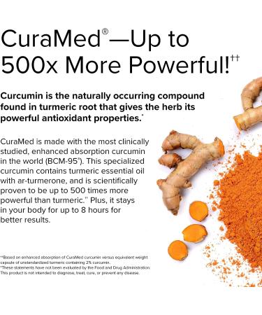 Terry Naturally CuraMed 750mg Softgels - BCM-95 Curcumin - Promotes Healthy Inflammation - Non-GMO - Gluten-Free - Halal - Buy Online on GoSupps.com