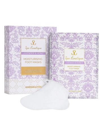 Spa Luxetique Lavender & Honey Foot Mask - Moisturizing Spa Socks for Soft Feet - 5 Pairs - Foot Care Set for Women & Men - Buy Online on GoSupps.com
