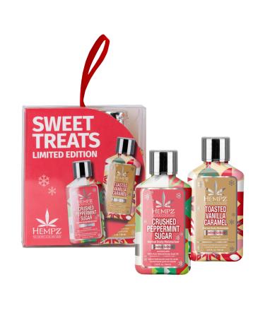 Hempz Mini Sweet Treats Holiday Lotion Gift Set Vanilla Caramel and Crushed Peppermint Mini Body Lotion 2.25 oz