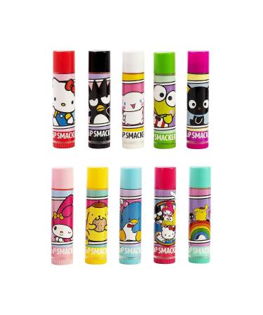 Sanrio Hello Kitty & Friends 10-Piece Flavored Lip Balm Party Pack for Kids, Men & Women - Clear Matte Formula for Dry Lips - My Melody, Little Twin Stars, Chococat - Buy Online on GoSupps.com