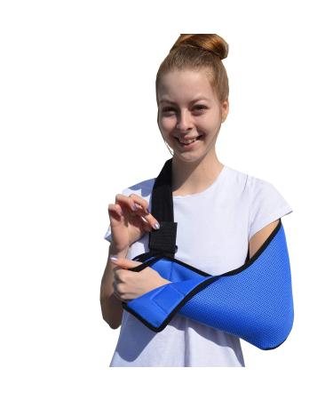 Adult Arm Sling - Blue/Black Trim, Easy to Fit with Cooling Fabric Technology - Buy Online on GoSupps.com