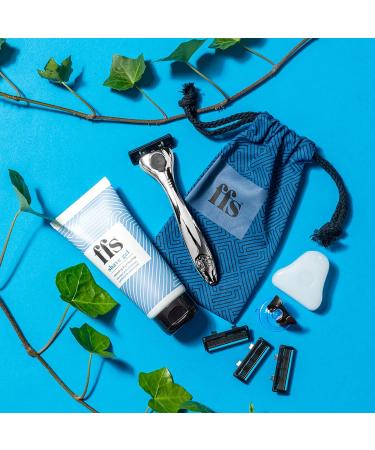 FFS Beauty Unisex Razor Gift Set | Premium Handle 4 Blade Refills & Precision Trimmer | Shave Gel, Shower Holder, Travel Pouch included - Buy Online on GoSupps.com