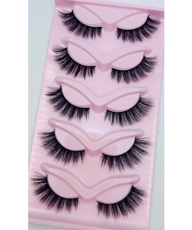 Shop Fluffy & Wispy Faux 3D Mink Lashes - 5 Pairs of 14mm Strip False Eyelashes in Black | International Shipping Available - Buy Online on GoSupps.com