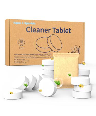 Toilet Bowl Cleaner Tablets Automatic Toilet Cleaner Removes Rust & Stains No Harsh Chemicals Plant-based Lemon Scent (18 Tablets)