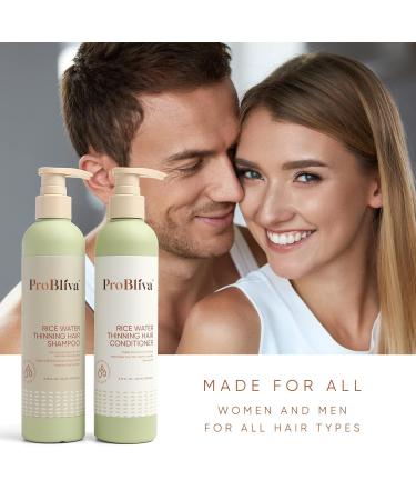 ProBliva Rice Water Shampoo and Conditioner Set for Thinning Hair - Hair Loss Treatment with Biotin, Caffeine, and Vitamin E - Women's Daily Hair Care Routine for Growth and Hydration - Buy Online on GoSupps.com