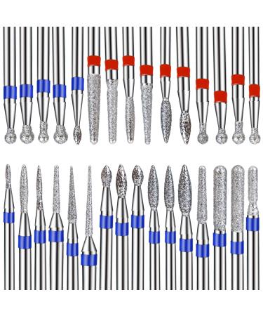 30 pieces of nail cutter bits diamond professional nail miller attachments nail drilling tools polish grinding head for electrical nail file manicure pedicure nail care - Buy Online on GoSupps.com