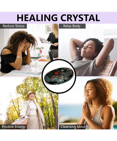 Opalite Crystal Worry Thumb Stone - Natural Healing for Calming Meditation, Reiki, and Stress Relief (African Blood Stone) - Buy Online on GoSupps.com