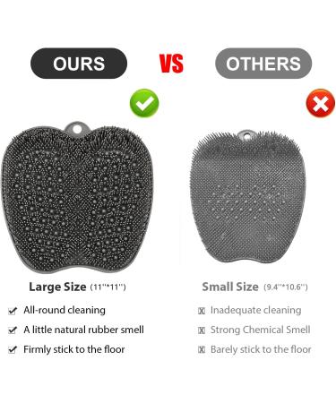 HONYIN XL Shower Foot Scrubber Mat - Exfoliate, Massage, Improve Circulation, Relieve Tired Feet - Non-Slip Suction Cups - Gray - Buy Online on GoSupps.com