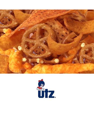 Utz Party Mix Barrel - 26oz | Corn & Nacho Tortillas, Pretzels, BBQ Chips & Cheese Curls | Easy & Quick Snack | Cholesterol & Trans-Fat Free - Buy Online on GoSupps.com