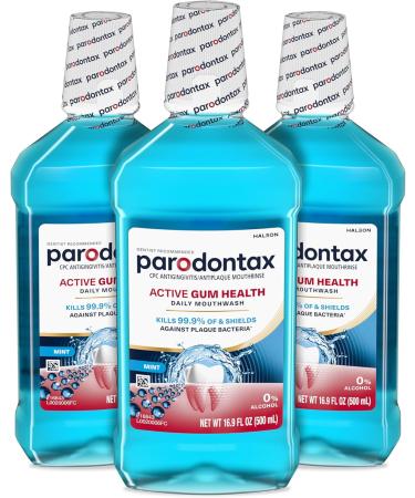 Parodontax Active Gum Health Mouthwash, Antiplaque and Antigingivitis Mouthwash, Mint, 3x16.9 Fl Oz - Buy Online on GoSupps.com