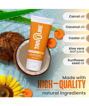 Exotic Carrot Tanning Gel - Hydrating Formula with Vitamin E & Beta-Carotene - Tropical Coconut Scent - 148ml - International Shipping Available - Buy Online on GoSupps.com