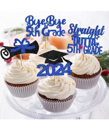 40Pcs 5th Grade Graduation Cupcake Toppers Graduation Cupcake Toppers 2024 Blue Glitter 5th Grade Graduation Party Decorations 2024 Class of 2024 Cupcake Topper for Grade Graduation Party Supplies Bblue - Buy Online on GoSupps.com