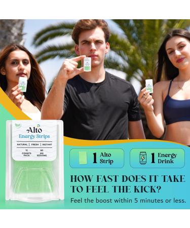Alto Strips | Natural Caffeine Energy Strips | 80mg Instant Focus Boost | Zero Calories & Sugar-Free | Healthy Spearmint Alternative to Energy Drinks | 12 Minty Strips per Pack - Buy Online on GoSupps.com