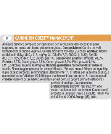 Pro Plan Veterinary Diets Canine Om Obesity Management | 12 x 400 g | Complete dietetic food for adult dogs | for the - Buy Online on GoSupps.com