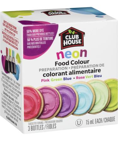 Club House (CLUC0) Neon Food Colour Pink Green Blue 3 Vials x 15mL - Buy Online on GoSupps.com