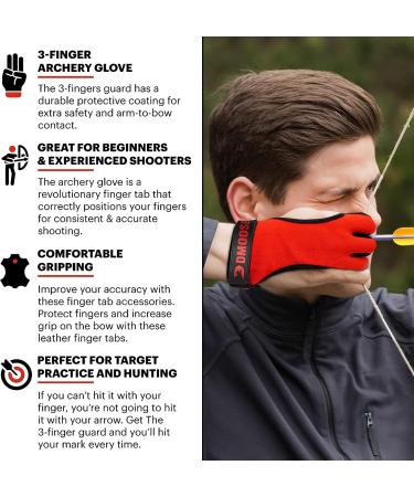 Premium Moose Archery Glove | Non-Slip Padded Tips for Grip | Three Finger Design | Ideal for Recurve & Compound Bow | Men, Women & Youth | Black Leather Small - Buy Online on GoSupps.com