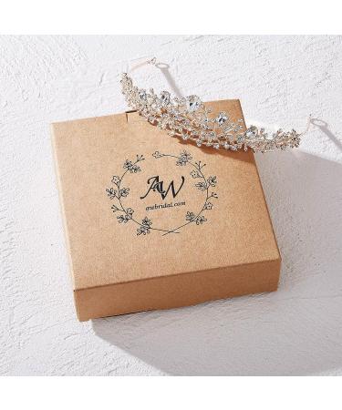 AW BRIDAL Rose Gold Multi-Colored Wedding Tiara for Women - Crystal Princess Crown for Bride, Prom and Parties - Buy Online on GoSupps.com