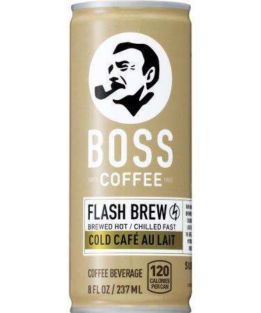 BOSS Coffee by Suntory - Japanese Flash Brew Coffee with Milk, 8oz 12 Pack, Imported from Japan, Au Lait, Espresso Doubleshot, Ready to Drink, Contains Milk, No Gluten