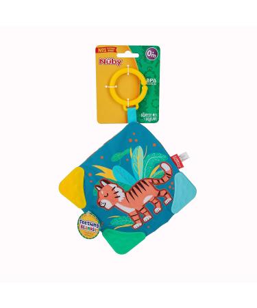 Nuby Plush Tiger Teething Blankie - Cuddle & Chew Toy with Squeaker | Connector Clip | Multi-Colored Design | 0+ Months - Buy Online on GoSupps.com