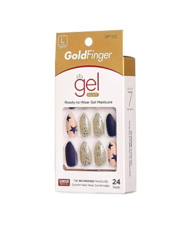 Gold Finger Full Cover Gel Nails - Ready to Wear Long Manicure - Glamorous Gel Finish - Buy Online on GoSupps.com