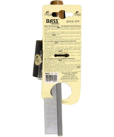 Bass Brushes Fine Tooth Metal Pet Comb with Bamboo Handle - Gentle Grooming for Pets - Buy Online on GoSupps.com
