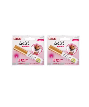 KISS Strip Eyelash Adhesive, Clear 0.176 Oz KPLGL01 (2 Pack) 0.17 Ounce (Pack of 2)
