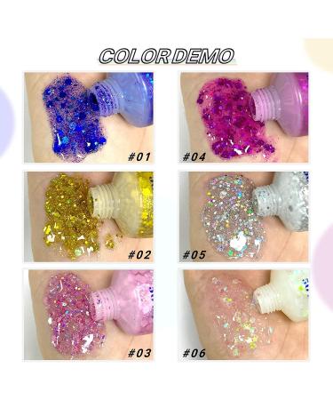 Buy 2 Color Neon Face & Body Glitter Gel - Holographic Makeup for Parties (Pink & White) - Glow Accessories - Buy Online on GoSupps.com