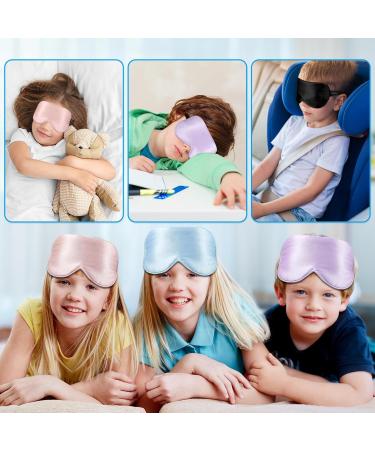 Silk Sleep Eye Mask for Kids - 100% Pure Silk Sleeping Masks (2 Pack) - Adjustable Soft Night Eye Cover for Boys & Girls in Pink & Purple - Buy Online on GoSupps.com