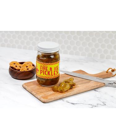 Fat Mama's Fire and Ice Pickles - Spicy, Sweet, and Always Crispy - Perfect for BBQs, Grilling, and Everyday Meals - 16 Oz. Glass Jar - Made in USA - Buy Online on GoSupps.com