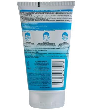 Garnier Skin Clear 3-in-1 Facial Cleanser for Impure Skin - Salicylic Acid & Clay - 150ml (3-Pack) | Best International Shipping - Buy Online on GoSupps.com