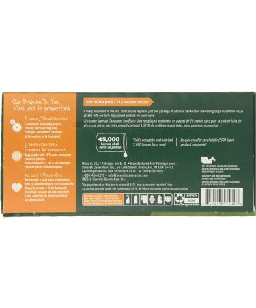 Seventh Generation Drawstring Kitchen Trash Bags 13 Gallon - 20 Count Eco-Friendly - Buy Online on GoSupps.com