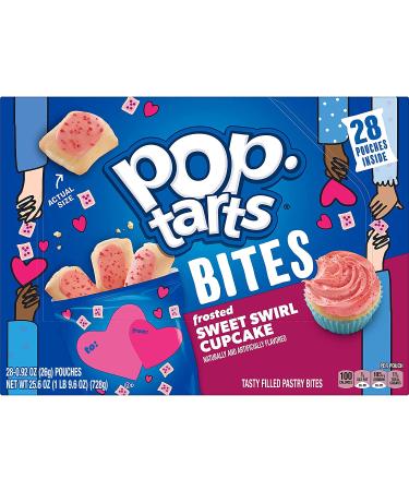 Pop-Tarts Baked Pastry Bites  Kids Snacks  School Lunch  Frosted Sweet Swirl Cupcake  25.6oz Box (28 Bags) - Buy Online on GoSupps.com