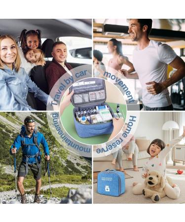 Vavicrap Medication Bag Set - 2 Large Portable Waterproof Travel Pharmacy Bags for Home & Travel - Blue - Buy Online on GoSupps.com