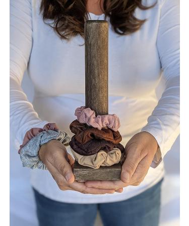Rustik Hygge Wooden Scrunchie Holder Stand - Handmade Organizer for 100% Curbside Recyclable Scrunchies - Buy Online on GoSupps.com