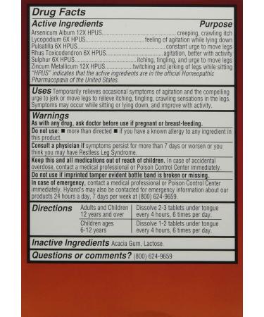 Hyland's Restful Legs Tablets 50 ea (Pack of 2) - Natural Relief for Restless Legs Syndrome - Buy Online on GoSupps.com