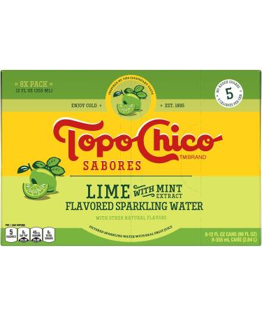 Topo Chico Sabores Lime with Mint Extract 12oz 8pk - Refreshing Sparkling Water | Shop Internationally - Buy Online on GoSupps.com