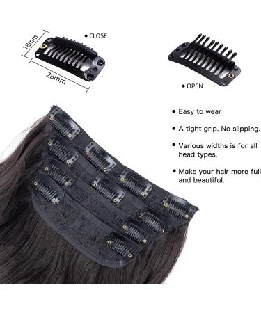20 Dark Brown Synthetic Curly Clip-in Hair Extensions - 4Pcs Set for Women - Buy Online on GoSupps.com