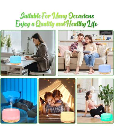 Buy Aqxong 500ml Essential Oil Diffuser - Aromatherapy Humidifier with Remote & 7 Colors LED for Living Room Bedroom Yoga & Office - International Shipping - Buy Online on GoSupps.com