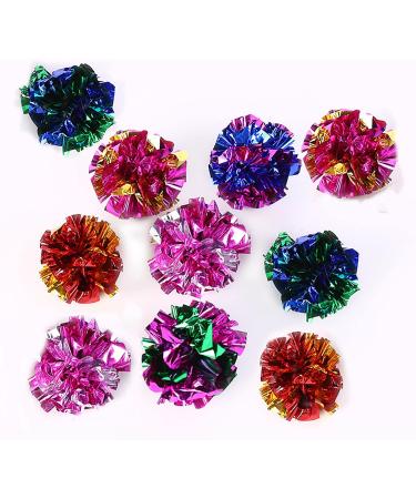 ANZONGYI 10 Pcs Mylar Crinkle Balls Colorful Crinkle Balls Cat Toys Rustle Sound Ball Cat Interactive Toys for Kittens and Grown-up Cats - Buy Online on GoSupps.com